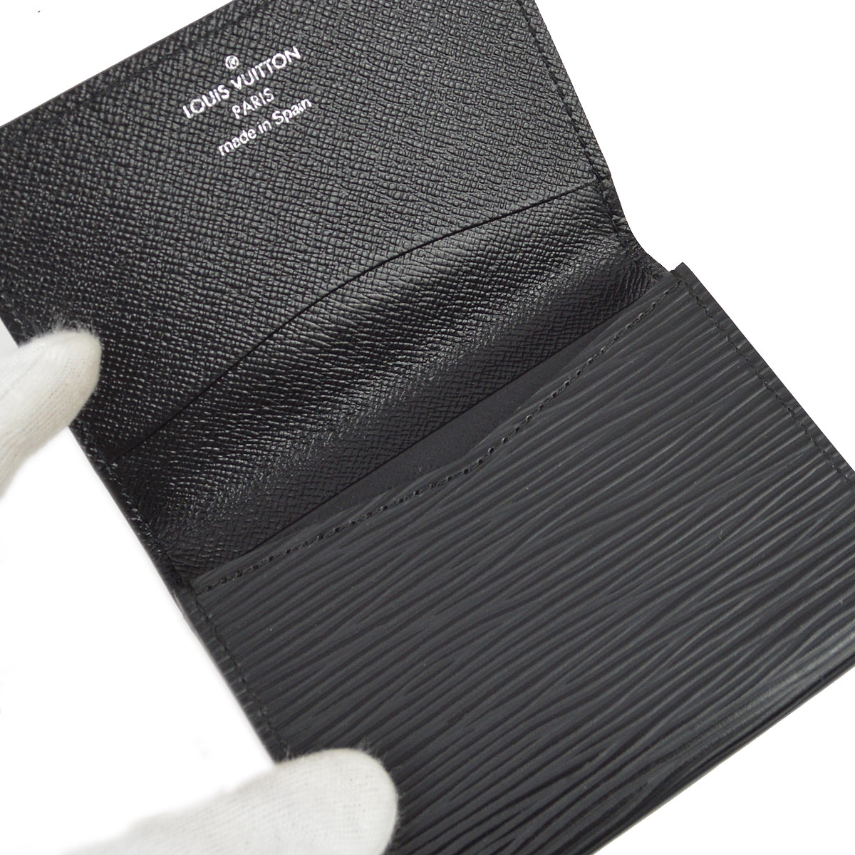 Louis Vuitton Black Epi Enveloppe Carte De Visite in Black