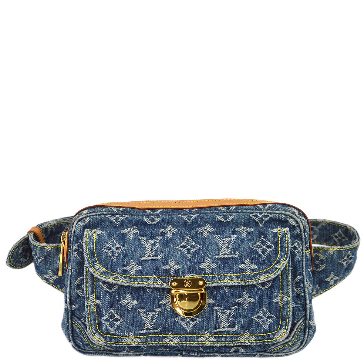 Louis Vuitton Blue Monogram Denim Bum Bag Waist Pouch in Blue