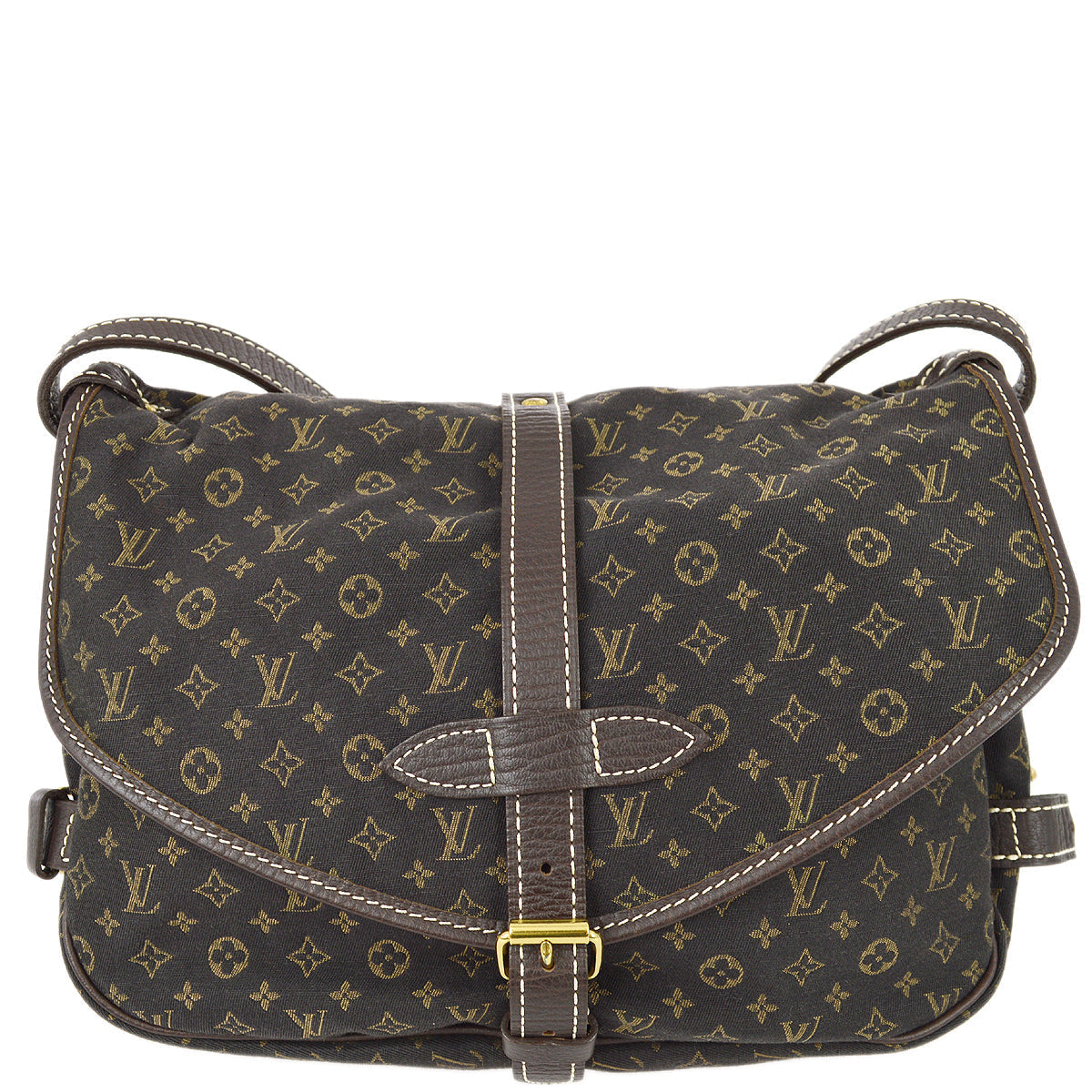 Louis Vuitton Monogram Mini Lin Saumur 30 Shoulder Bag in Ebene
