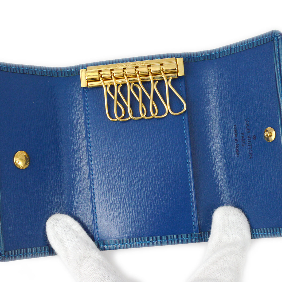 Louis Vuitton Blue Epi Multicles 6 Key Case Small Good