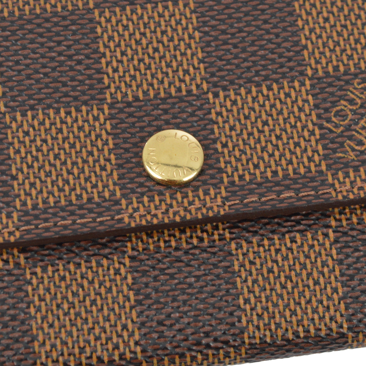 Louis Vuitton Damier Porte Monnaie Plat Coin Case Wallet in Brown