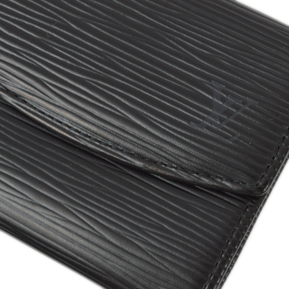 Louis Vuitton Black Epi Porte Monnaie Simple Coin Purse Wallet