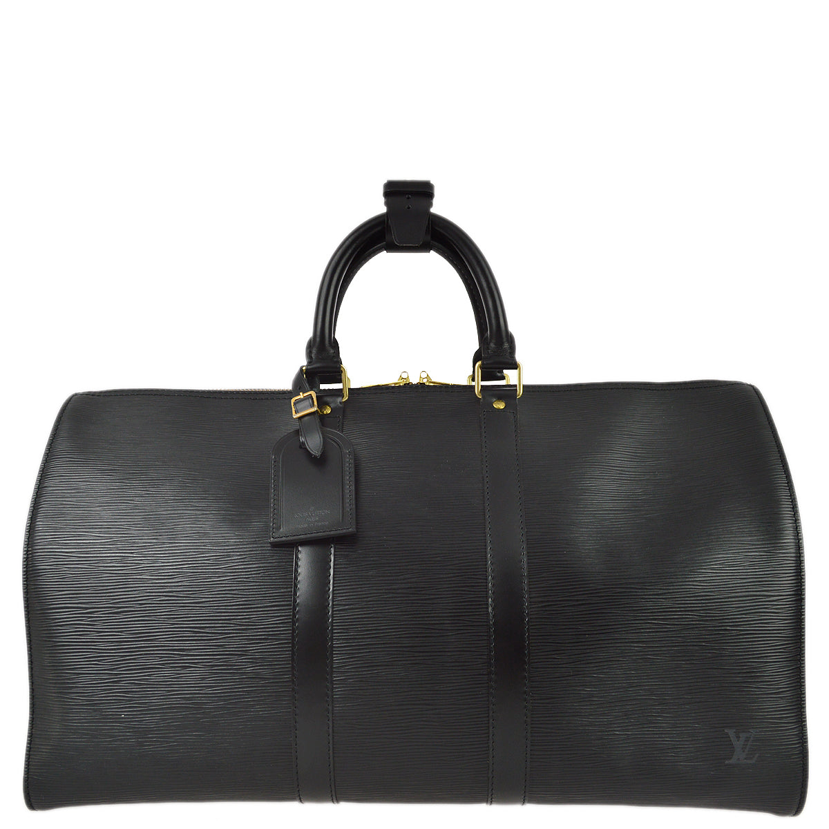 Louis Vuitton Black Epi Keepall 45 Travel Duffle Handbag