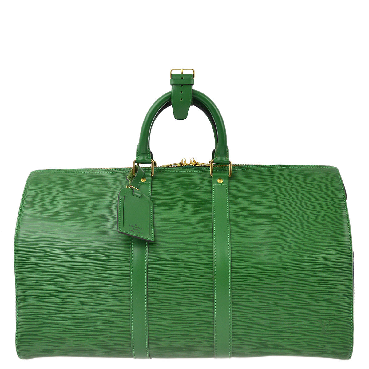Louis Vuitton Green Epi Keepall 45 Travel Duffle Handbag