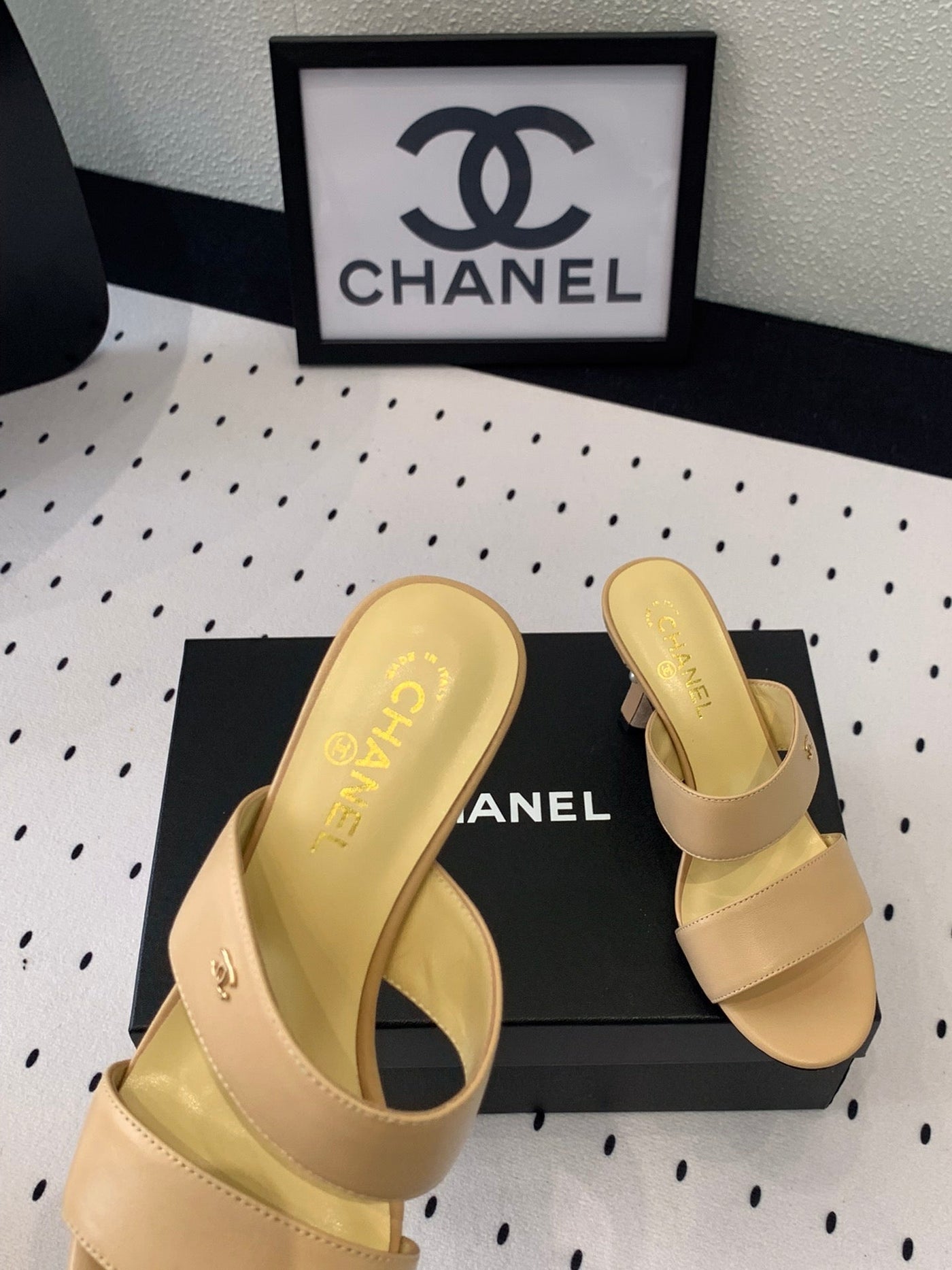 mule sandal 70 beige velvet lambskin - Product Image 5