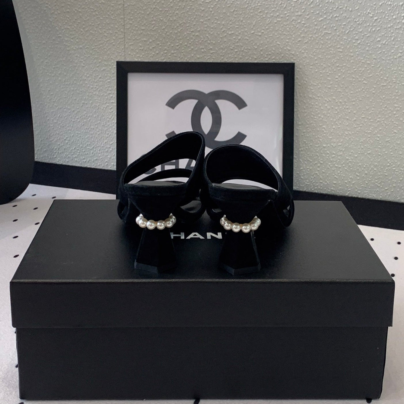 mule sandal 70 black velvet lambskin - Product Image 5