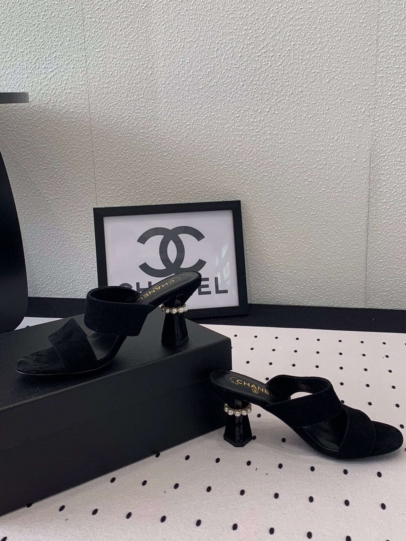 mule sandal 70 black velvet lambskin - Product Image 8