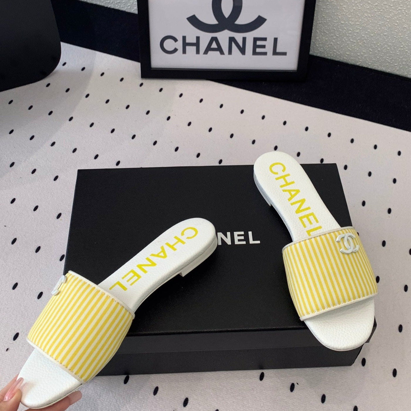 mule sandal striped yellow white - Product Image 5