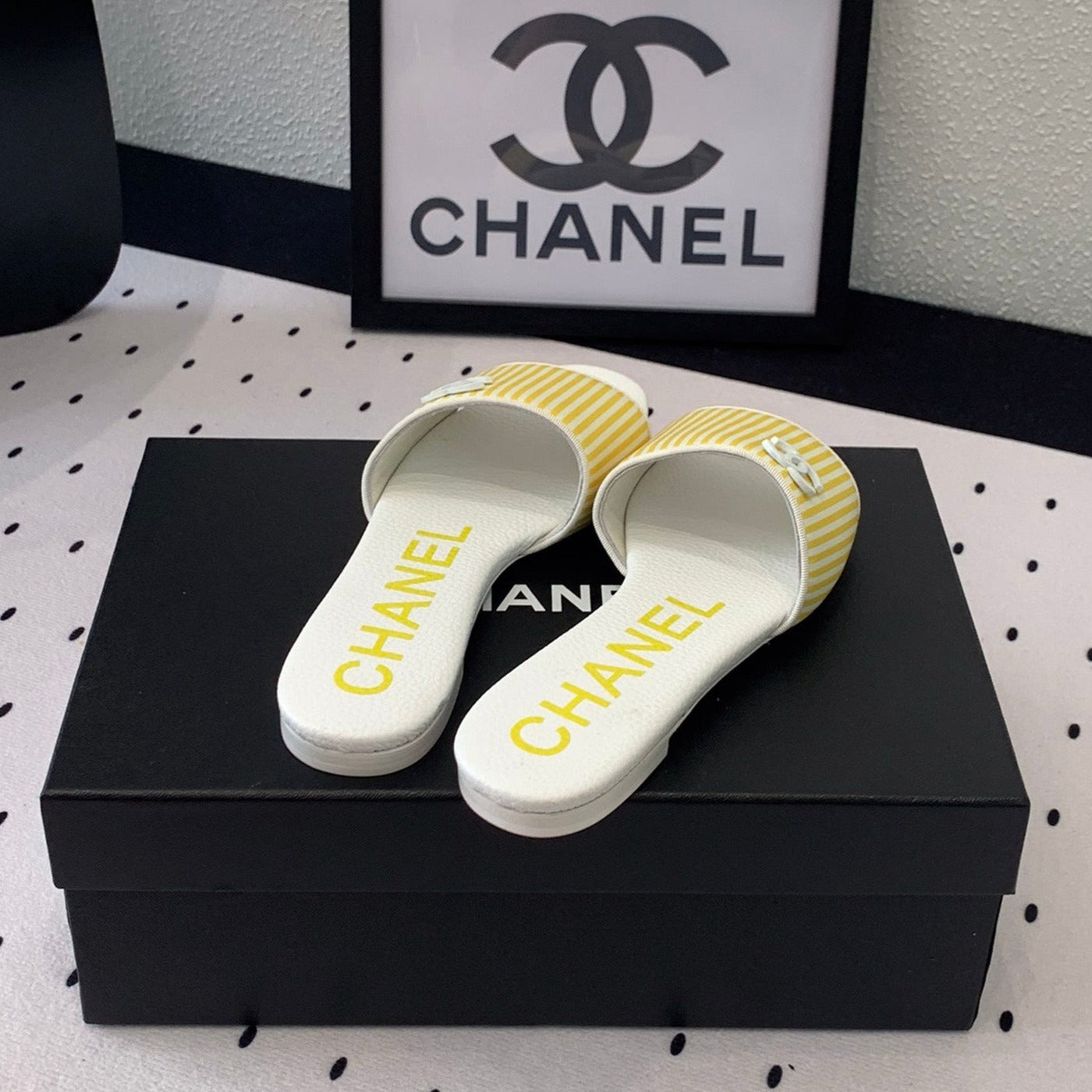 mule sandal striped yellow white - Product Image 4