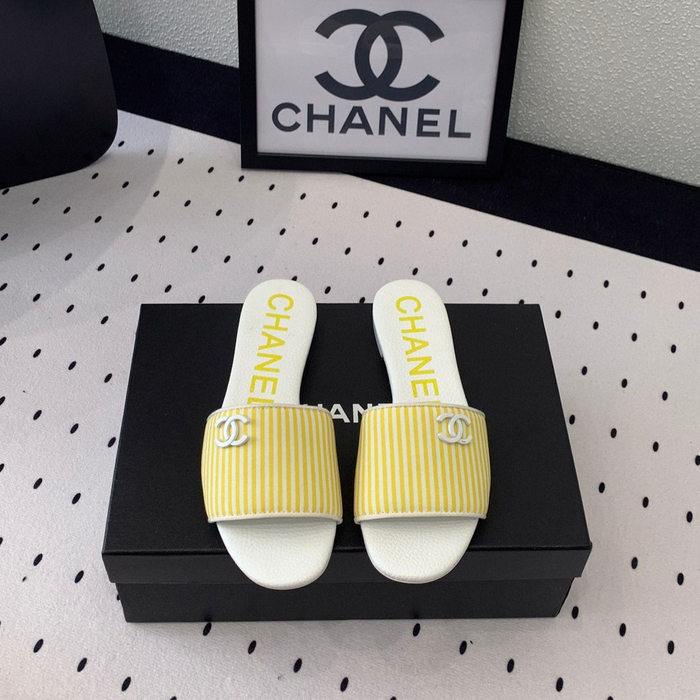 mule sandal striped yellow white - Product Image 3