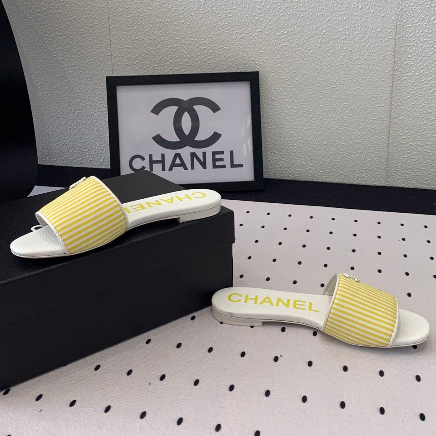 mule sandal striped yellow white - Product Image 6