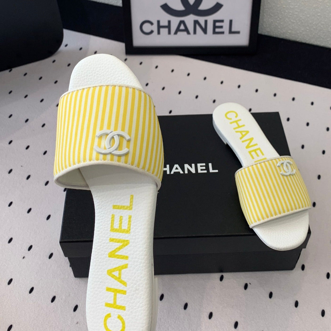 mule sandal striped yellow white - Product Image 7