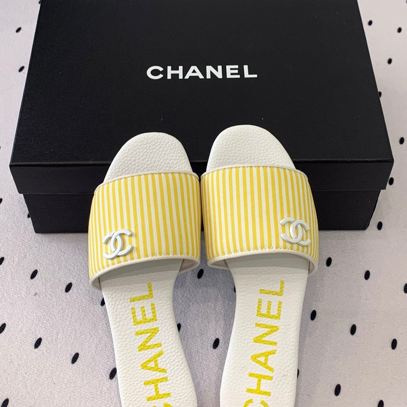 mule sandal striped yellow white - Product Image 8
