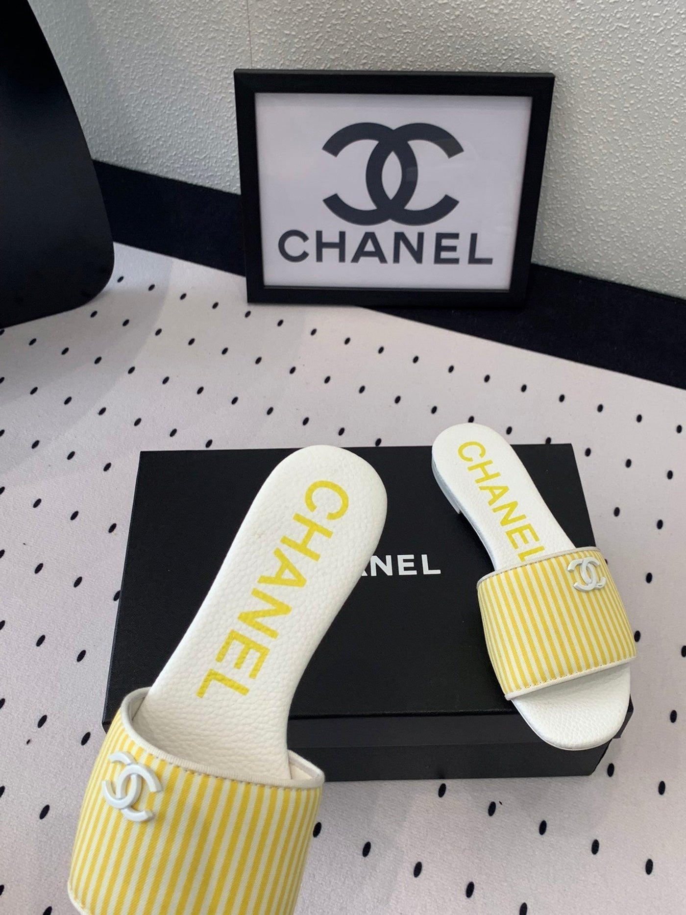 mule sandal striped yellow white - Product Image 2