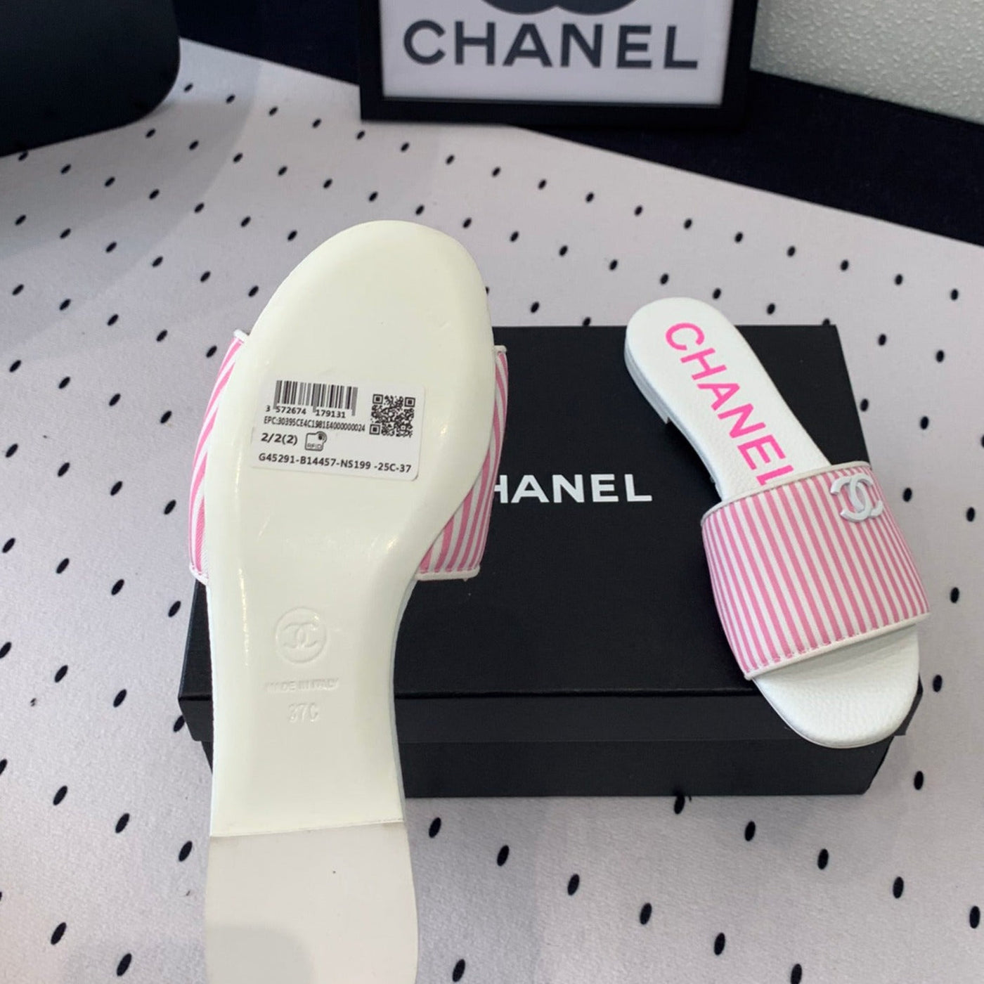 mule sandal striped pink white - Product Image 9