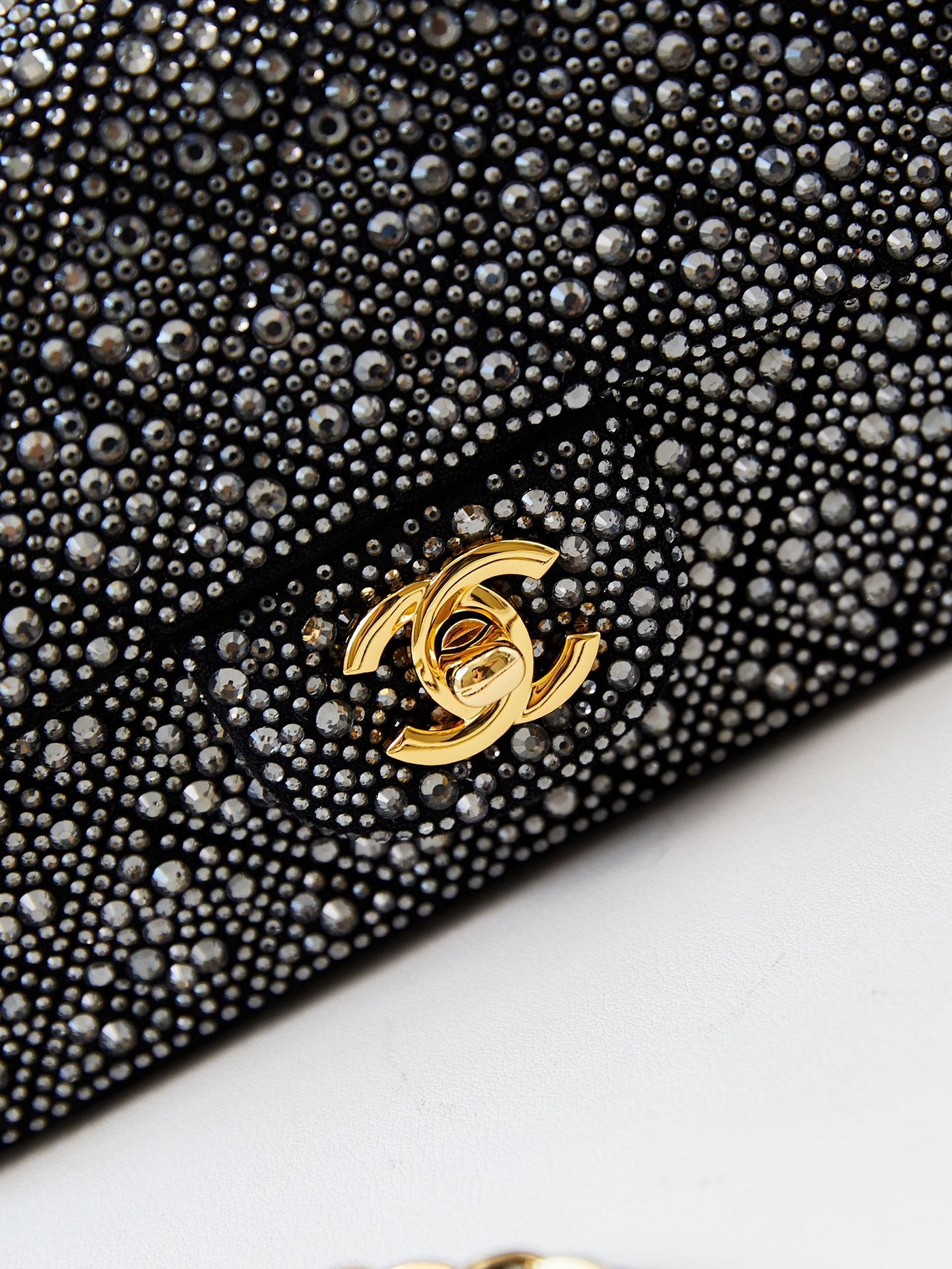24b mini flap bag 20cm black lambskin silver diamond - Product Image 5