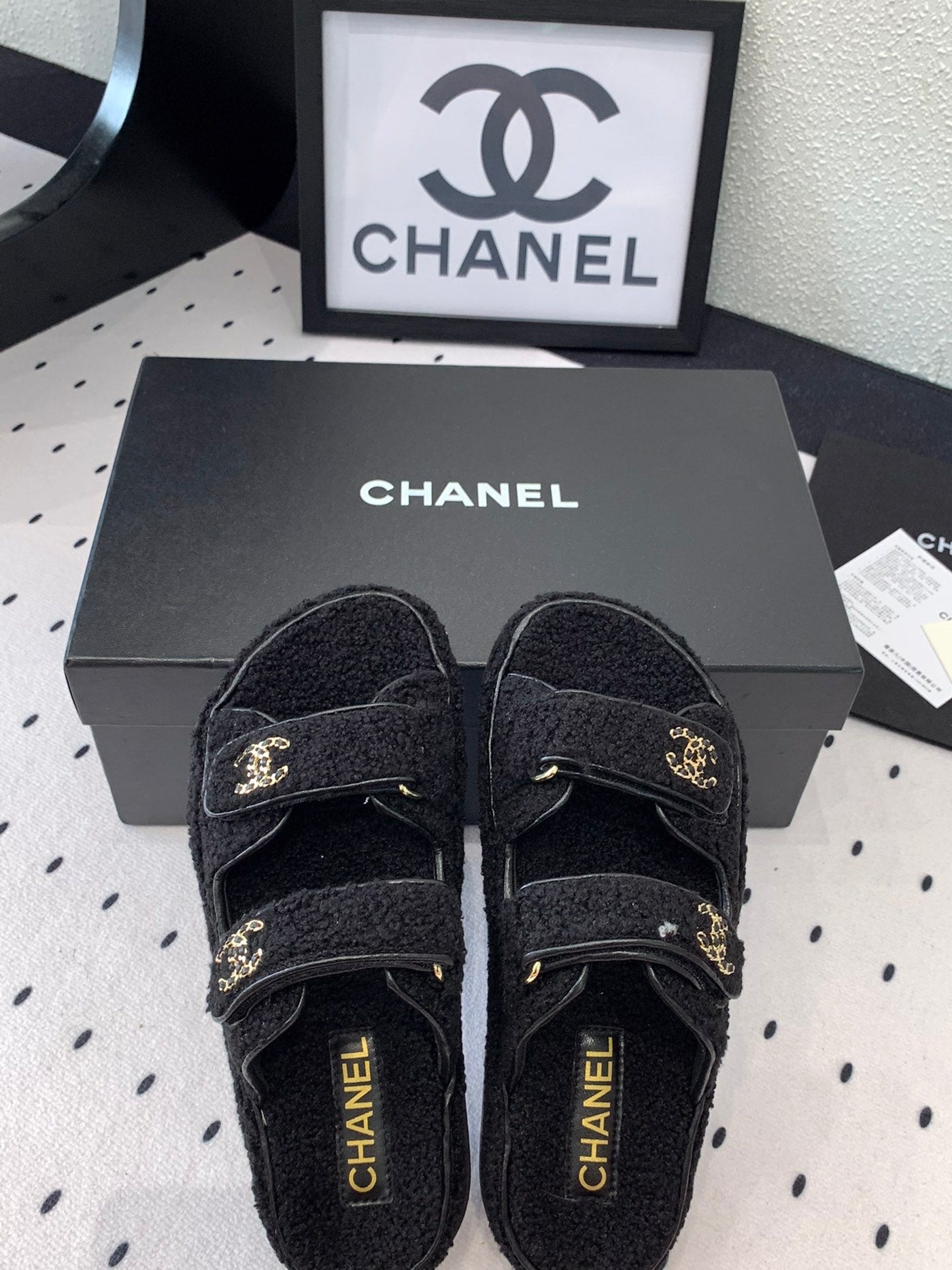 CC DAD SANDAL MULE IN BLACK LAMB FUR - Product Image 2
