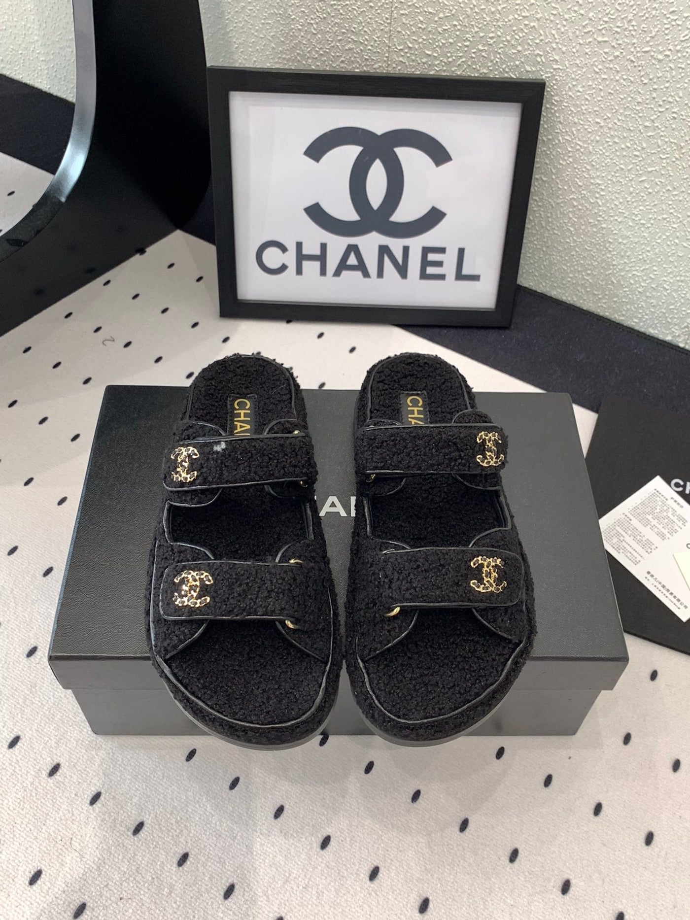 CC DAD SANDAL MULE IN BLACK LAMB FUR - Product Image 3