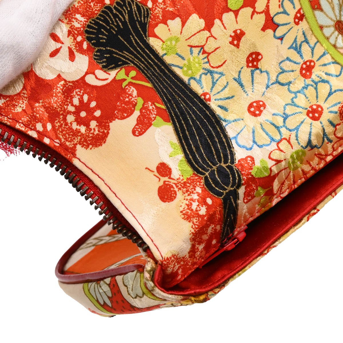 Christian Dior Multicolor Silk Embroidered Saddle Clutch - Product Image 6