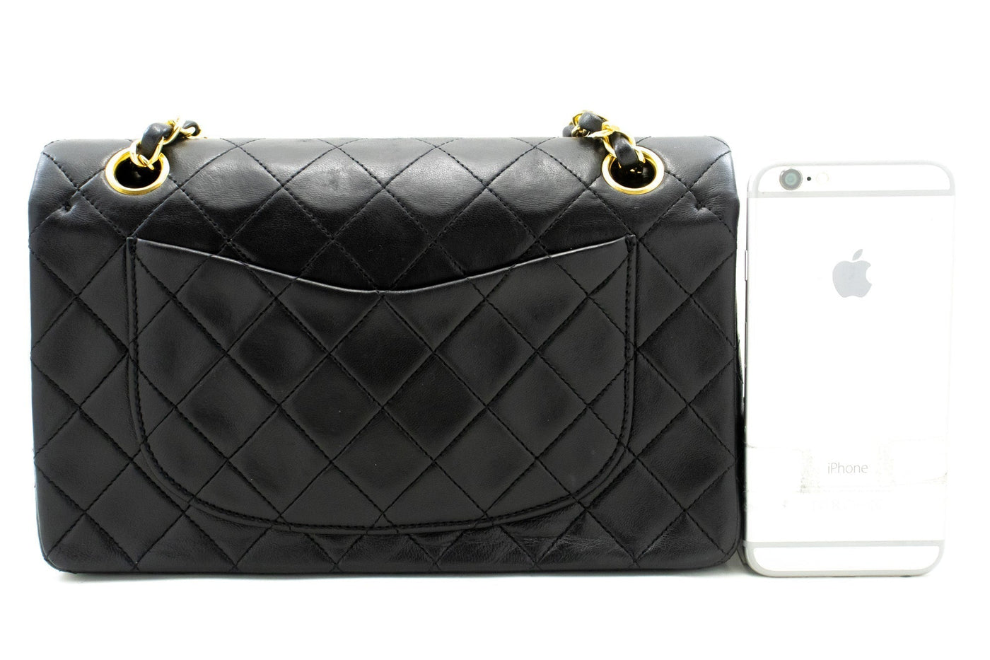 CHANEL Classic Double Flap 9" Chain Shoulder Bag Black Lambskin | Studio Nafay