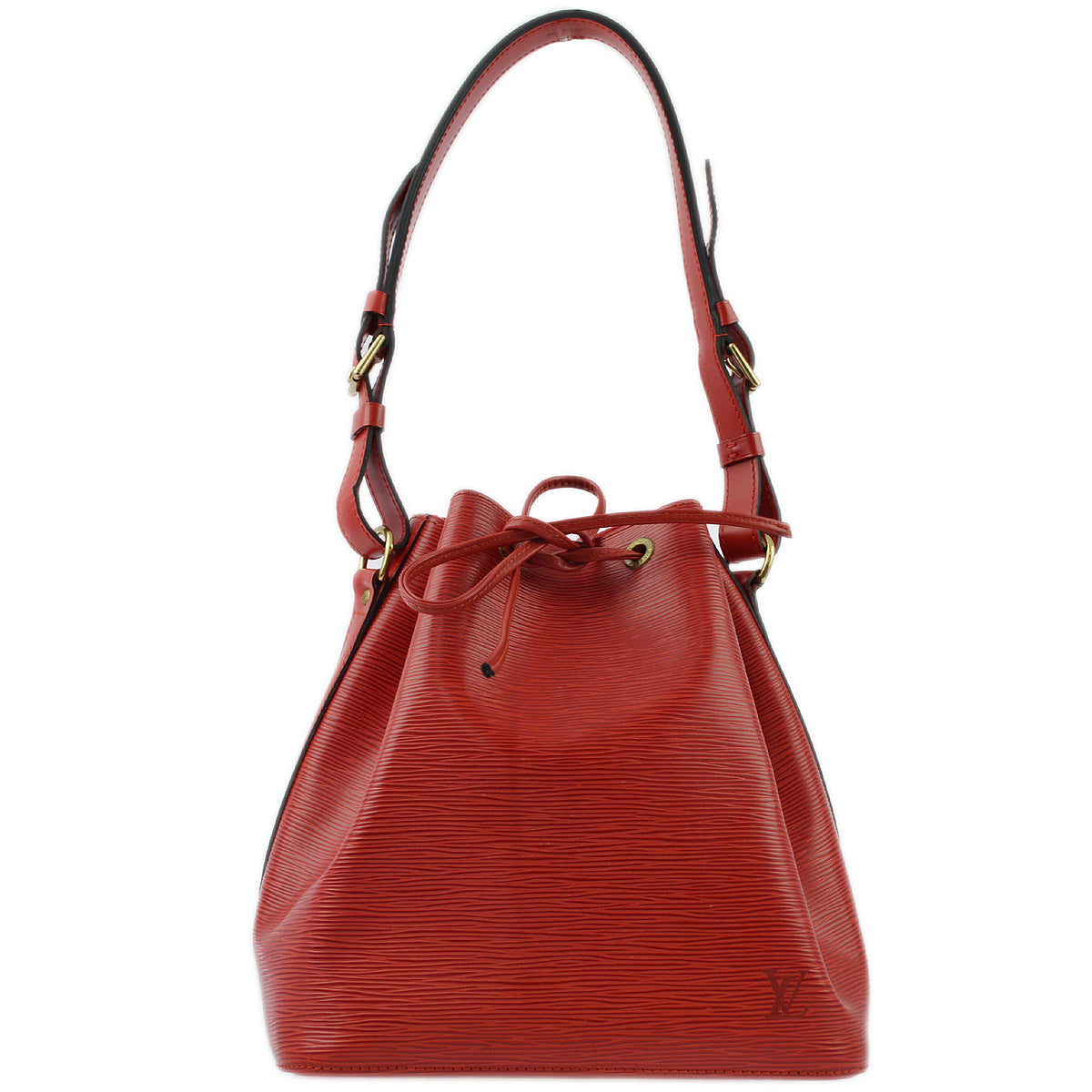 Louis Vuitton Red Epi Petite Noe Bucket Shoulder Bag