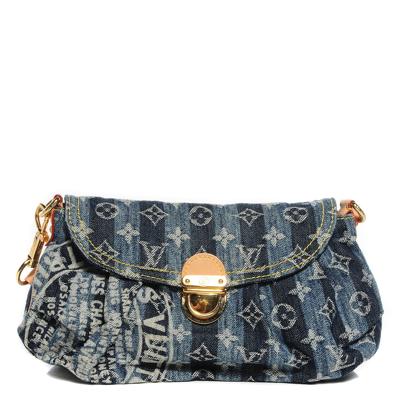 Louis Vuitton Blue Monogram Denim Mini Pleaty Raye Handbag in Blue
