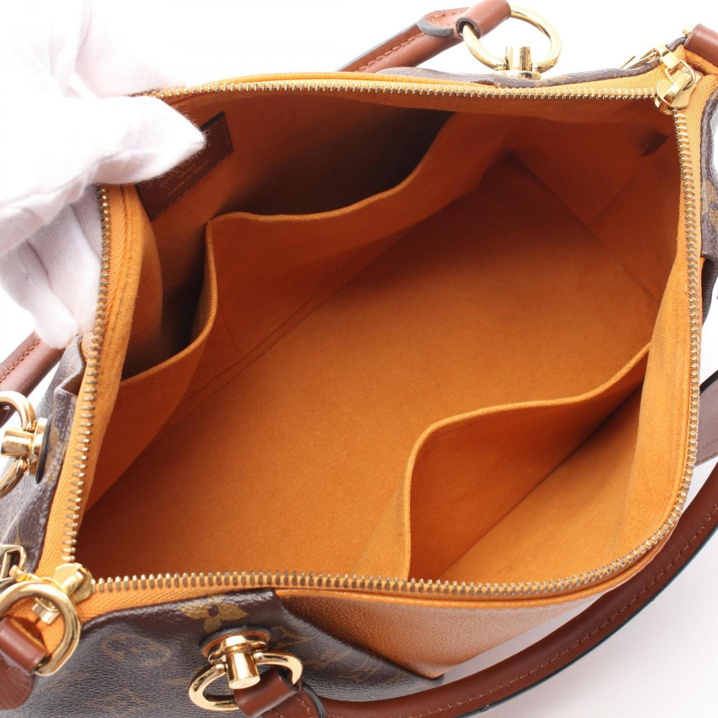 Louis Vuitton Monogram Saffron Coated Canvas Leather Handbag