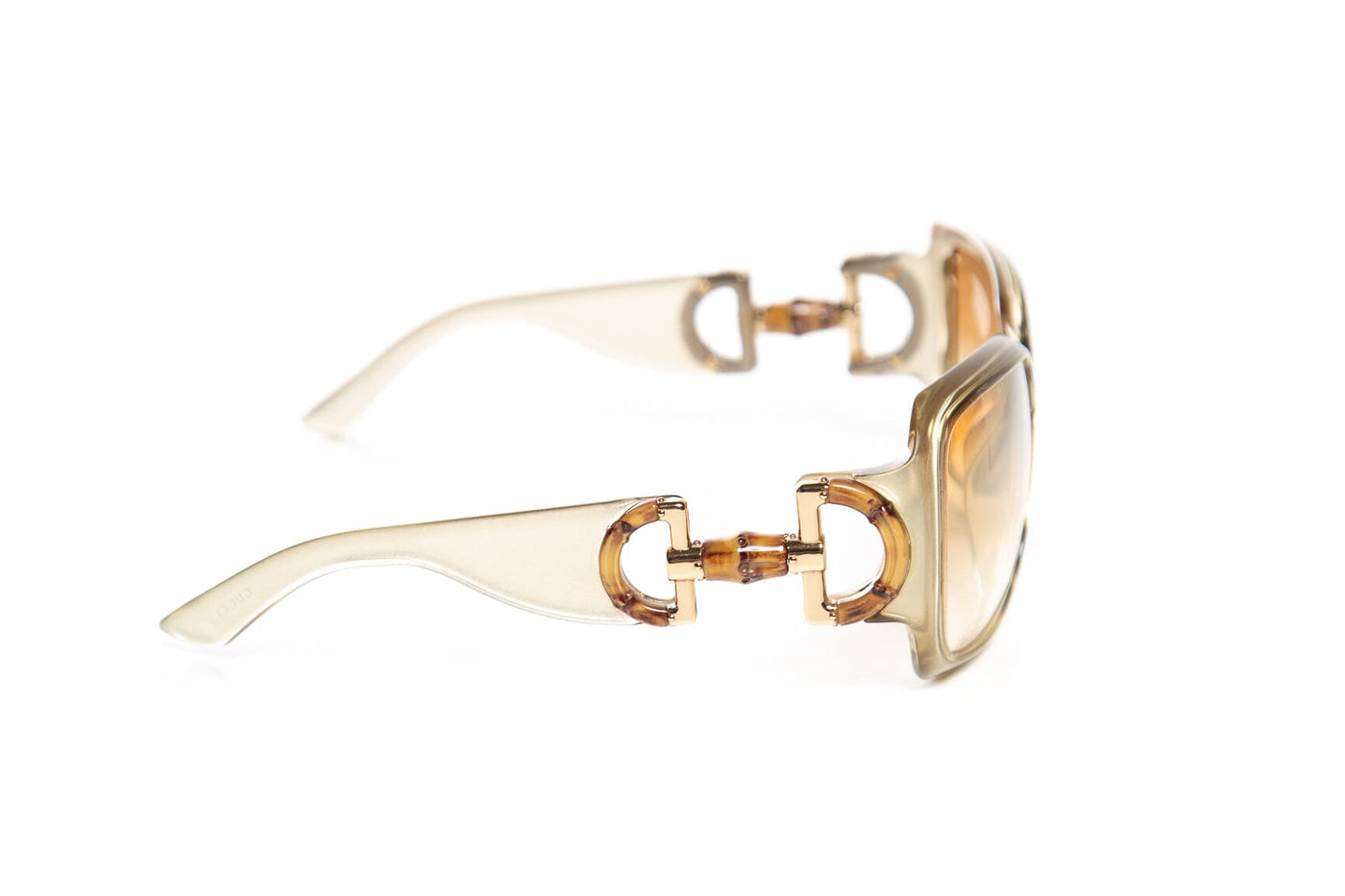 Gucci Olive Bamboo Horsebit Oversized Square Sunglasses - Product Image 3