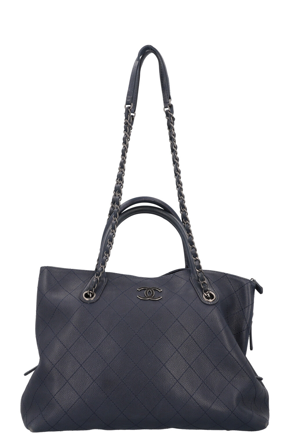 CHANEL CC Tote Shoulder Bag Caviar Blue | Studio Nafay