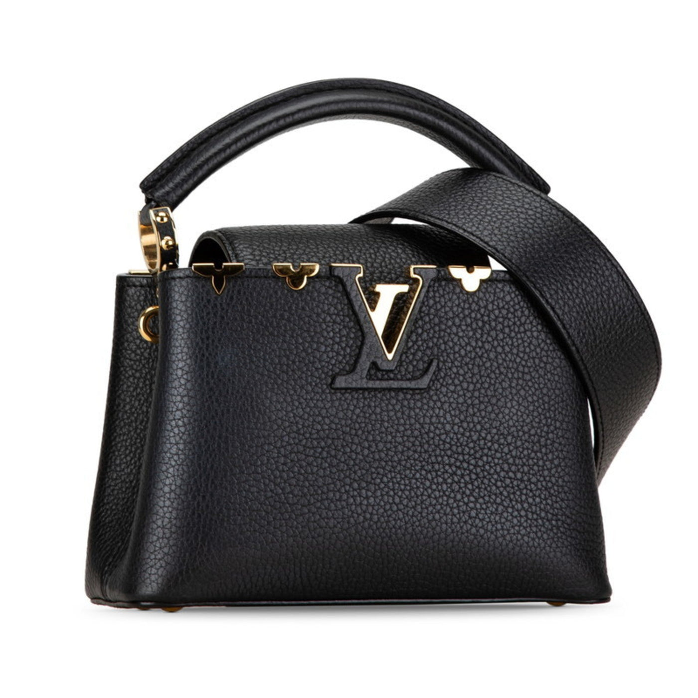 Louis Vuitton Noir Leather Handbag Shoulder Bag