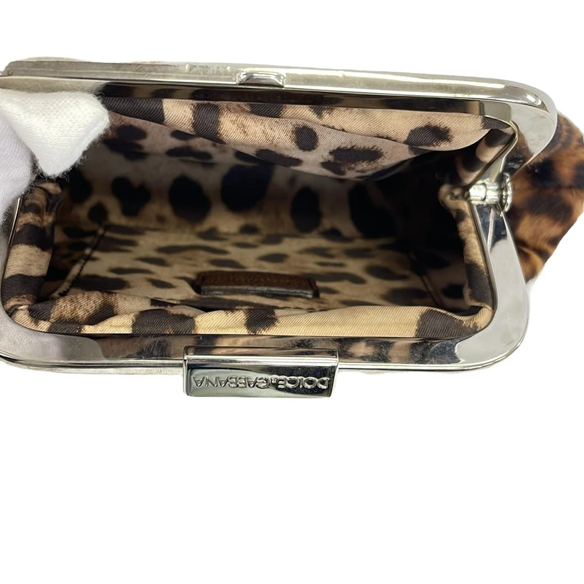D&G Leopard Unborn Dark Brown Clutch