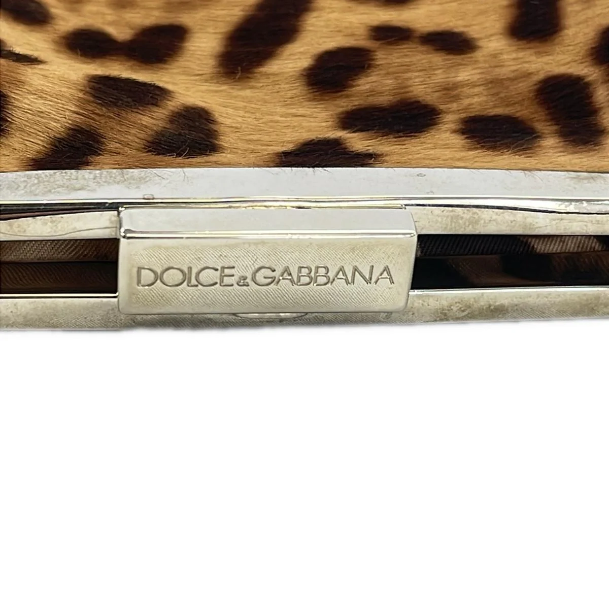 D&G Leopard Unborn Dark Brown Clutch