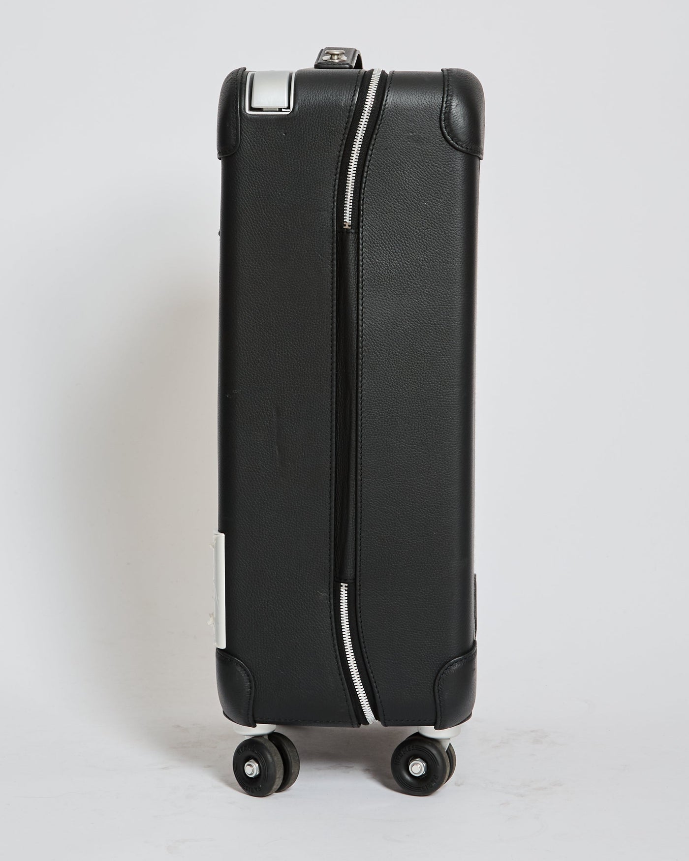 *HOT* Hermes Rolling Mobility Suitcase in Black with Black Clemence Leather Trim and Aluminium Hardware - Product Image 3