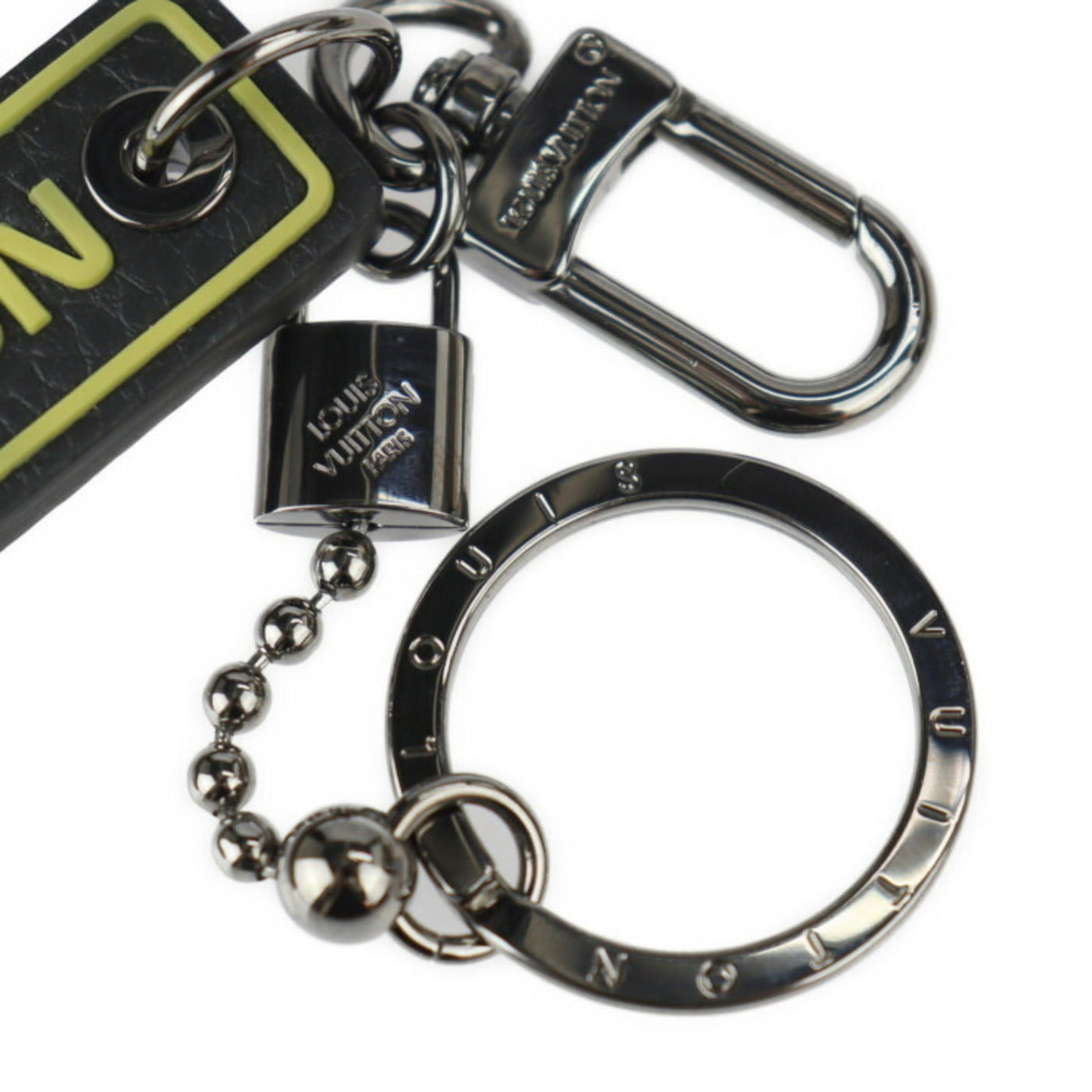 Louis Vuitton yellow Leather Keyring