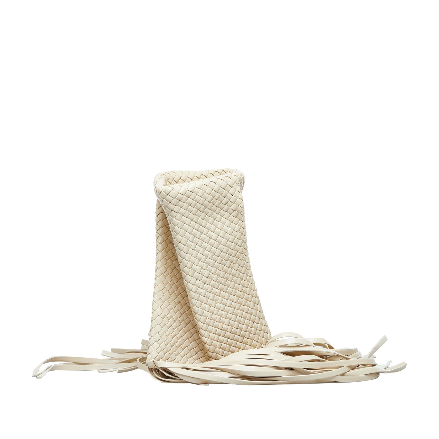 Bottega Veneta Fringe Crisscross Clutch Light Brown Intrecciato - Product Image 4