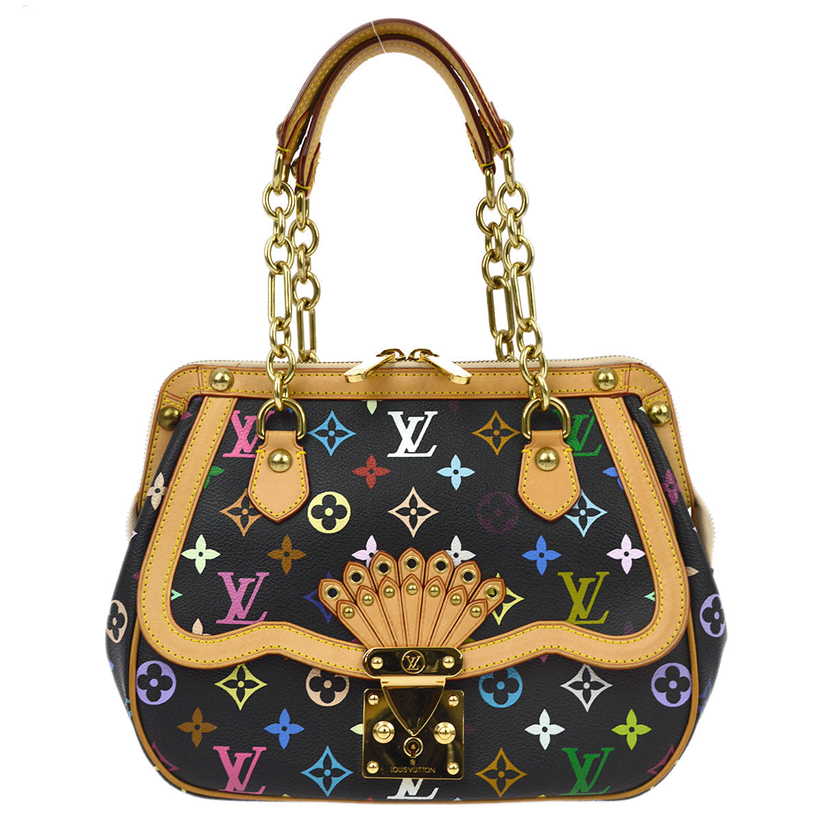 Louis Vuitton Black Monogram Multicolor Gracie MM in Black