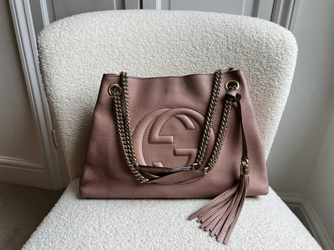 Gucci Rose Pink Soho Chain Tote (RRP £1350) | Studio Nafay
