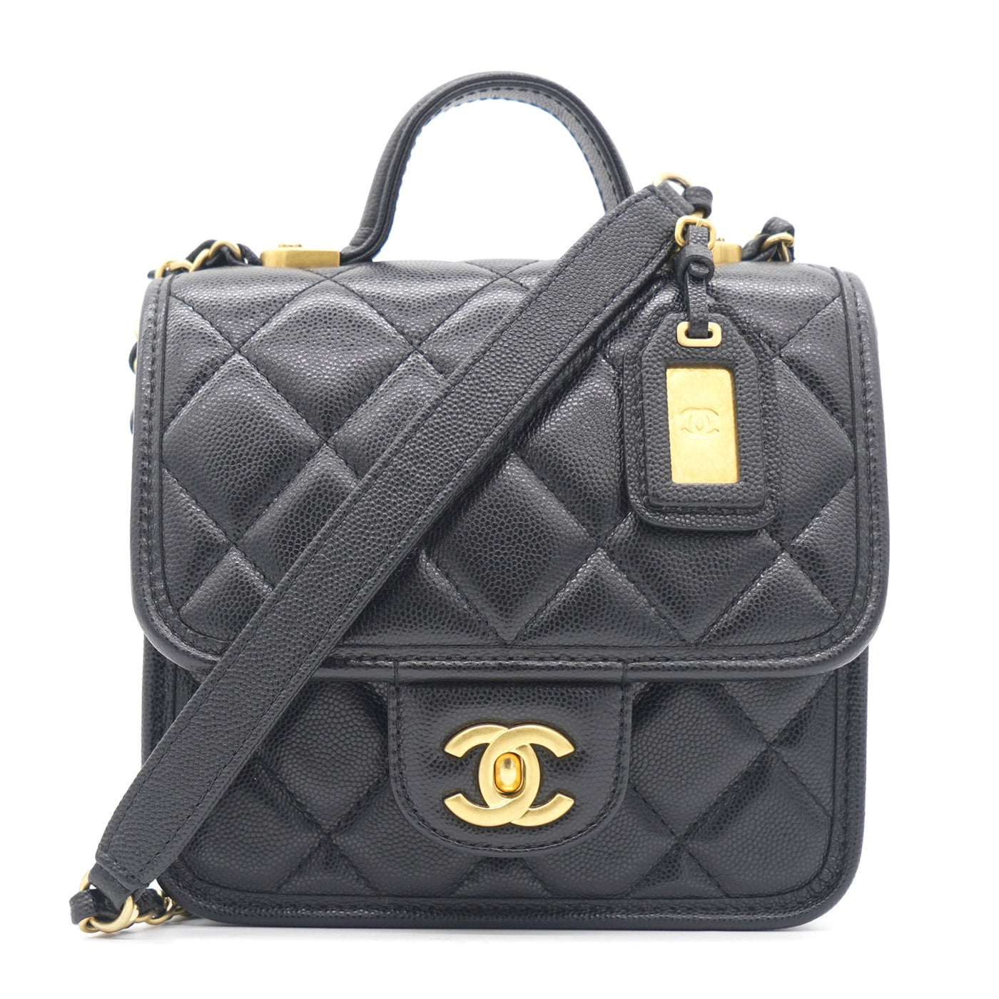 Chanel Caviar Black 22k Handle Bag | Studio Nafay