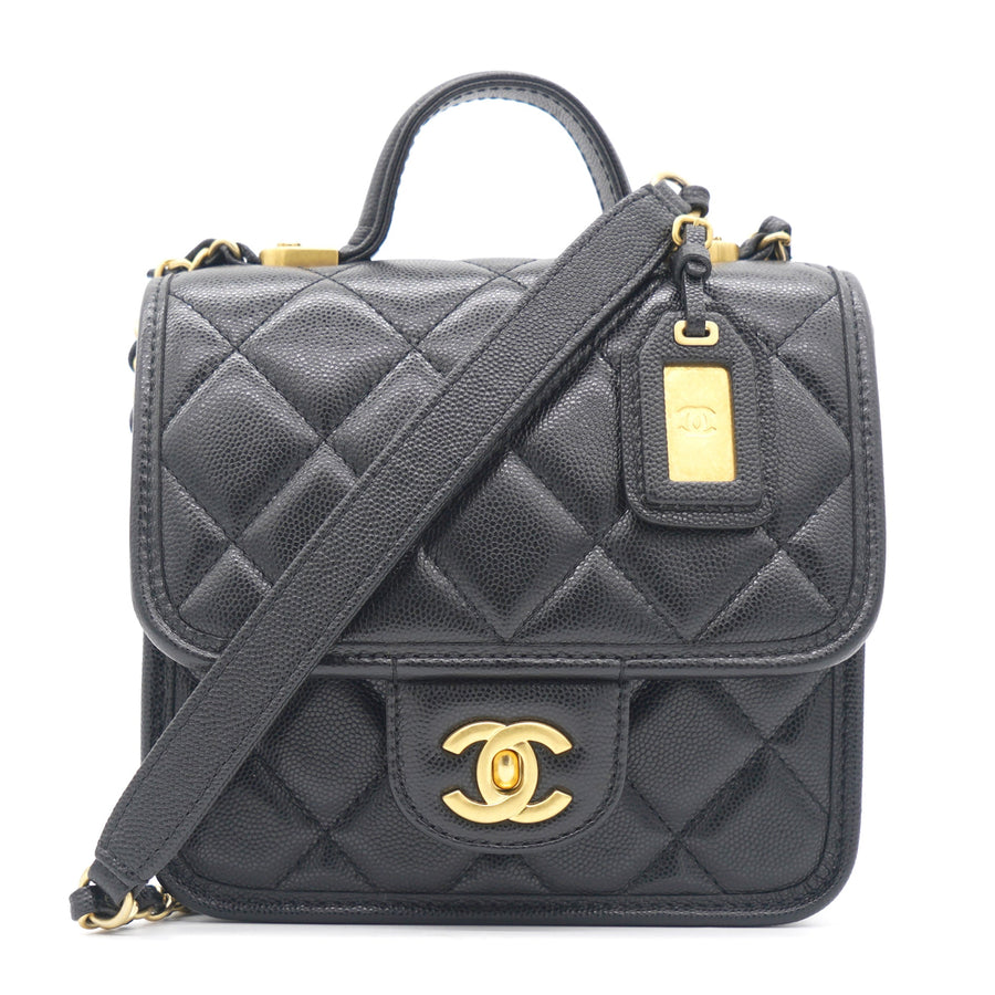 Chanel Caviar Black 22k Handle Bag | Studio Nafay