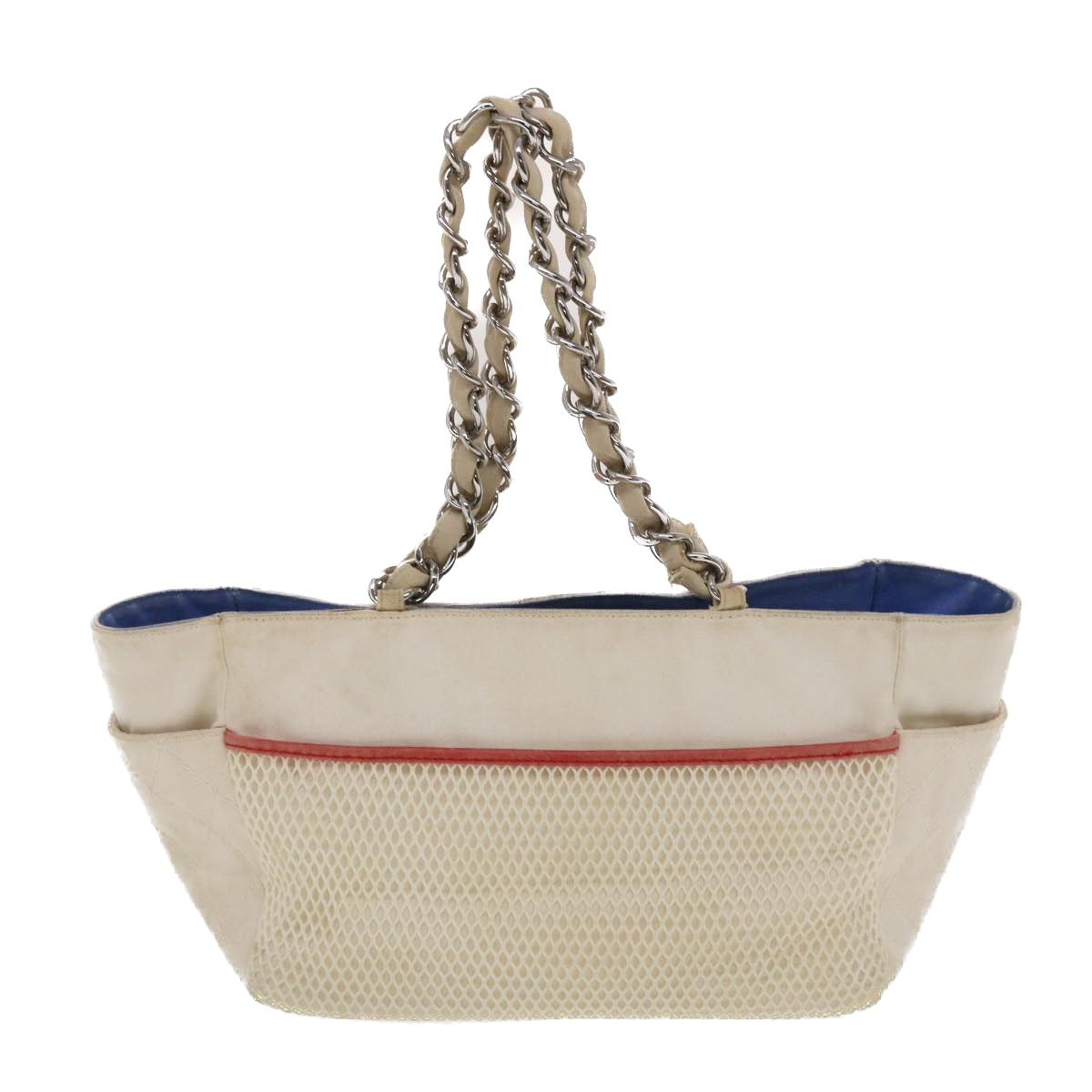 CHANEL Chain Tote Bag No5 Canvas White CC Auth 49901 | Studio Nafay