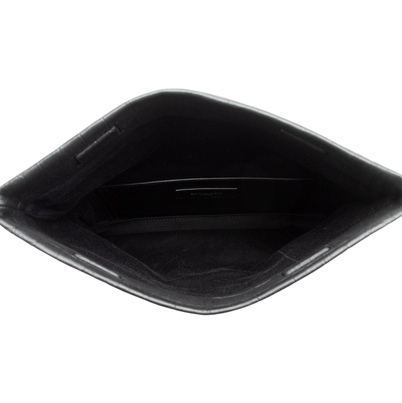 Saint Laurent Croc Embossed Leather West Hollywood Fold Over Clutch - Product Image 6