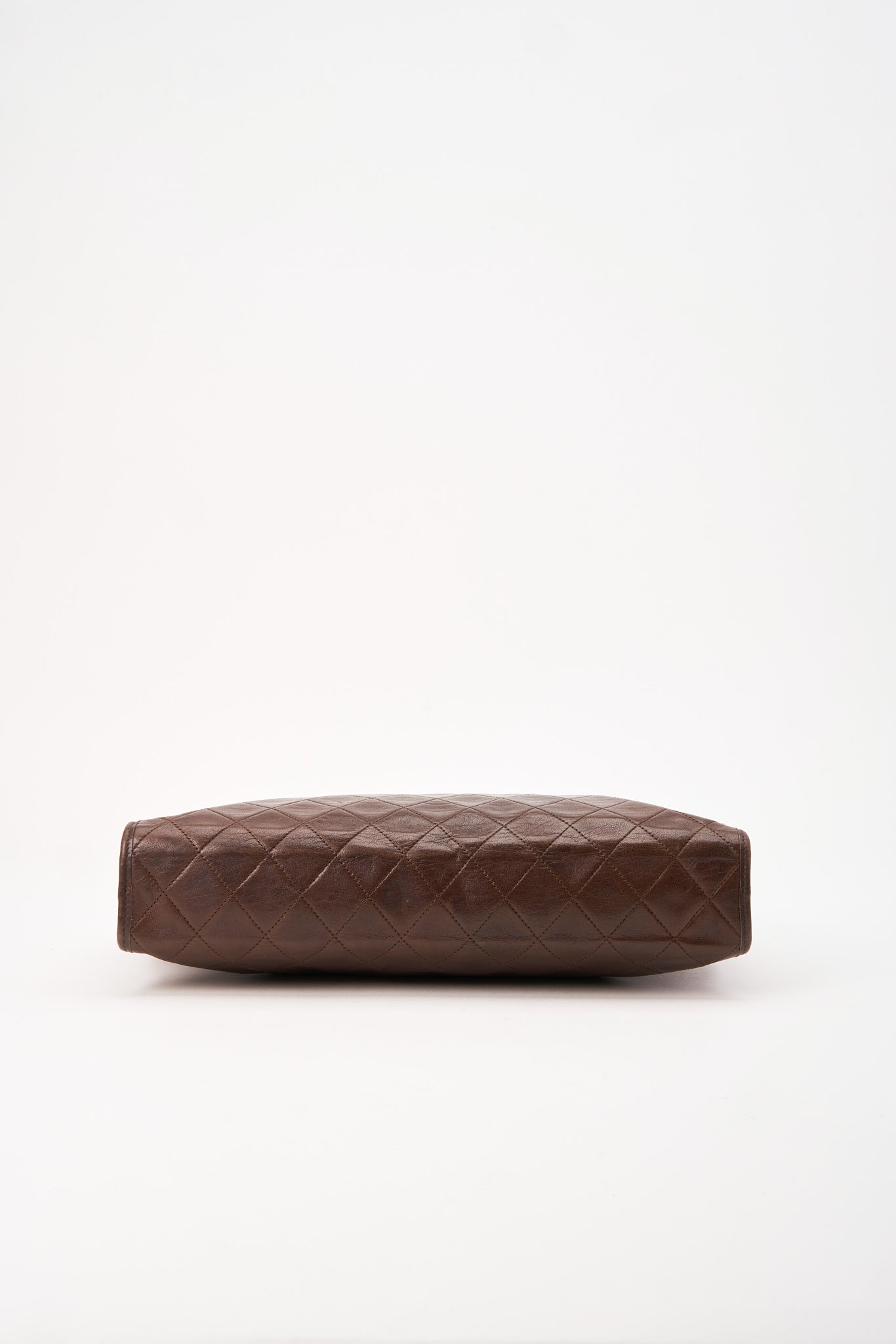 Chanel Brown Leather Clutch Bag With 24K Gold Plated Hardware - Product Image 2