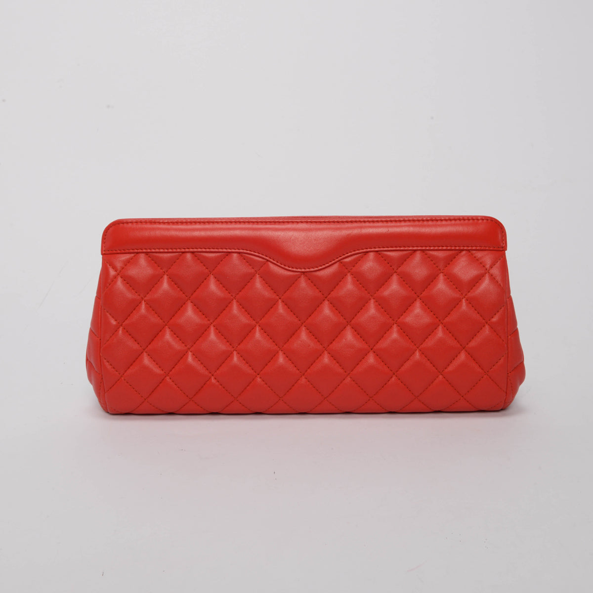 chl Red Quilted Lambskin Frame Clutch - Product Image 3