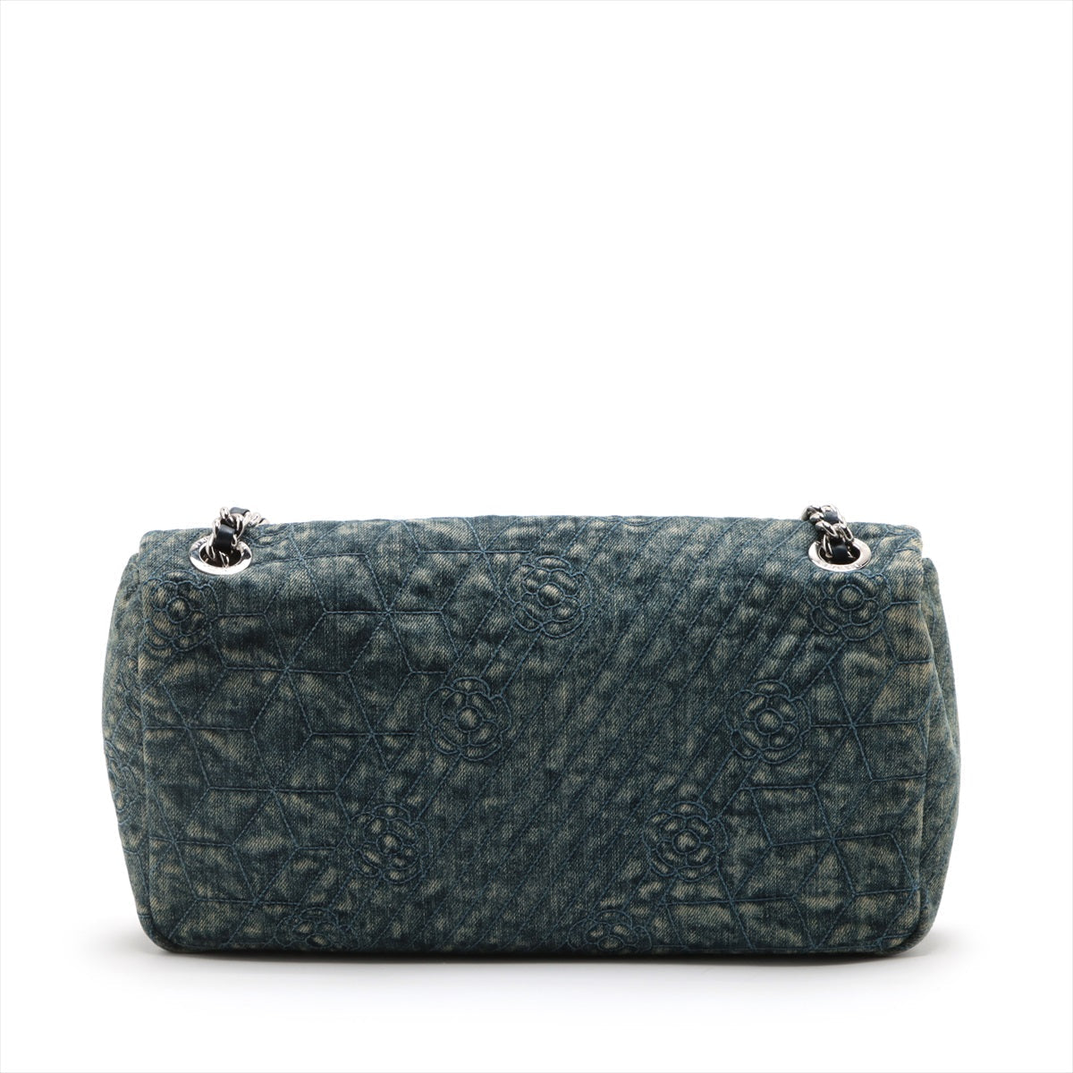 Chanel Camellia Denim Single Flap Double Chain Bag Blue Silver G St Several -Earth Harnesses | Studio Nafay