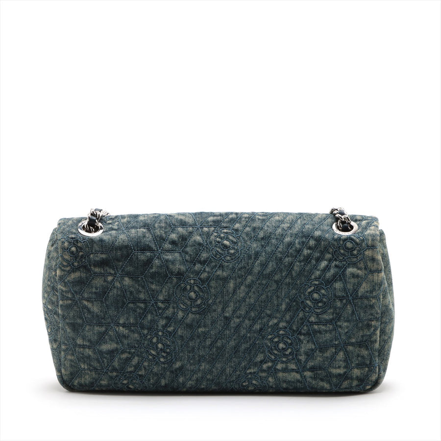 Chanel Camellia Denim Single Flap Double Chain Bag Blue Silver G St Several -Earth Harnesses | Studio Nafay