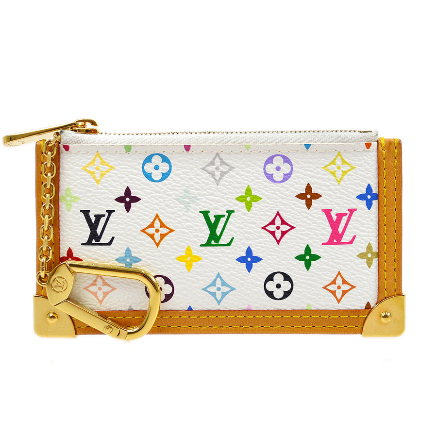 Louis Vuitton Monogram Multicolor Pochette Cles in White