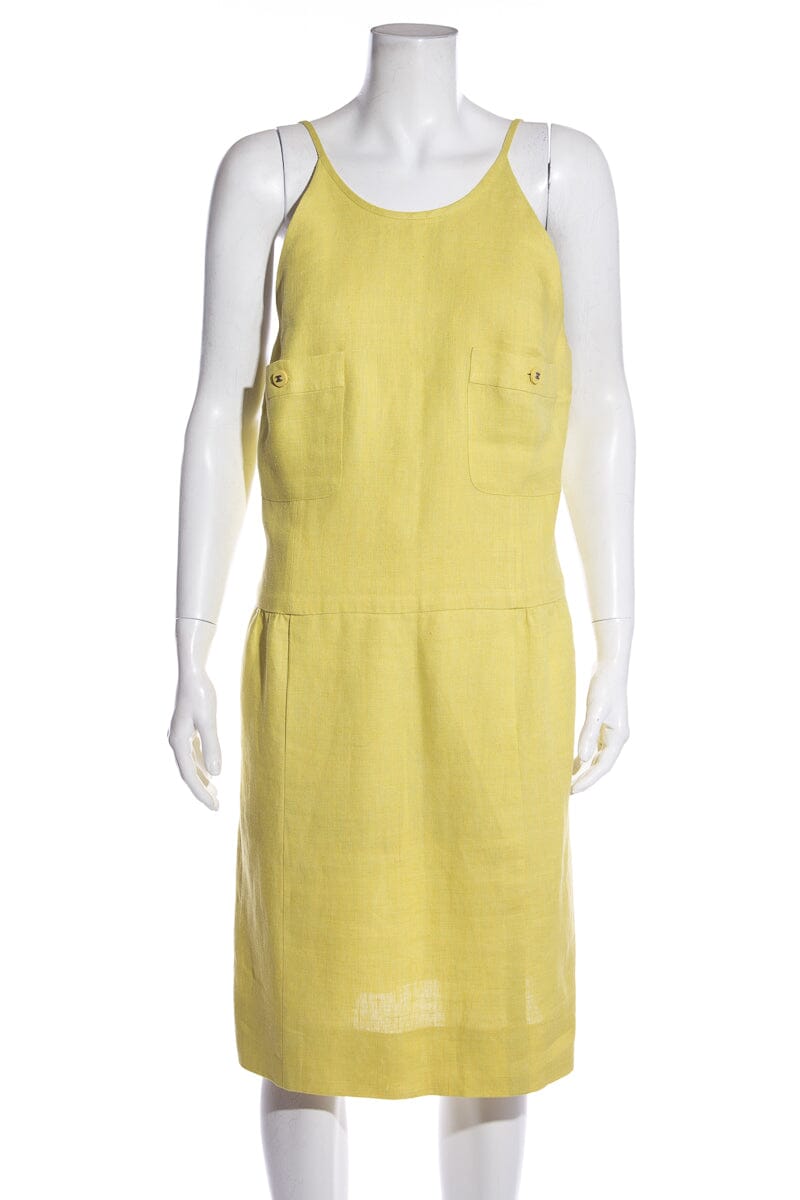 Chanel Citrine Dress With Button Detail SZ 40 - Product Image 2
