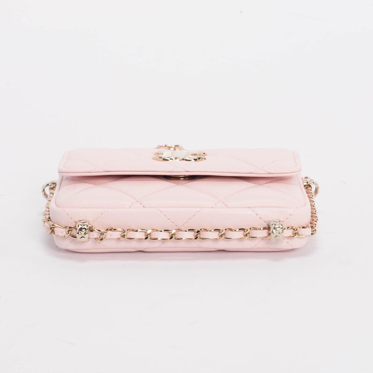 chl Light Pink Calfskin Clutch With Chain Wallet - Product Image 4