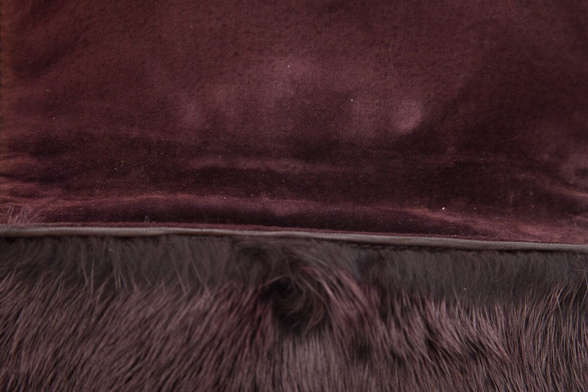 Gucci F/W By Tom Ford Burgundy Mink & Crystal Wolf Head Clutch - Product Image 6