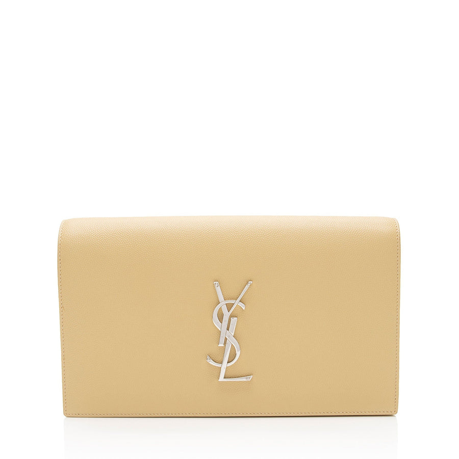 Saint Laurent Grain de Poudre Monogram Kate Clutch | Studio Nafay